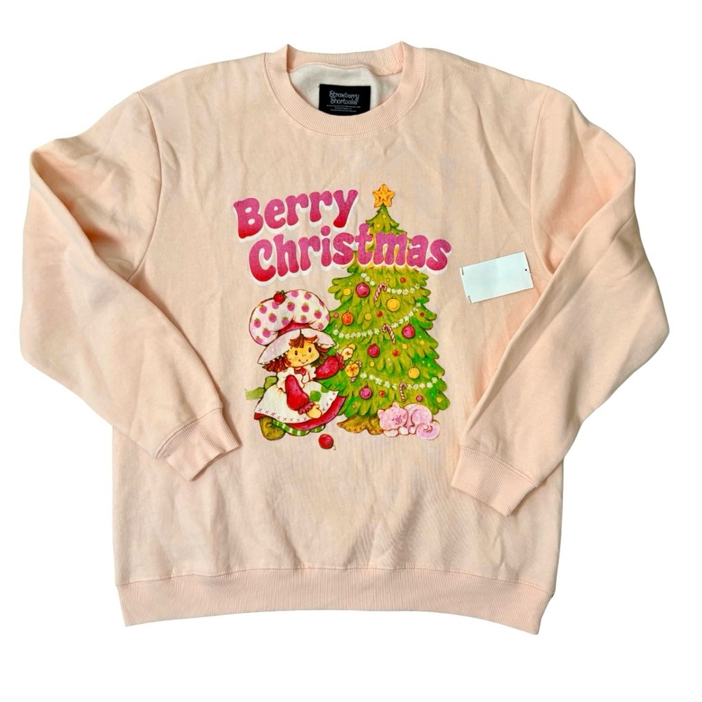 Strawberry Shortcake Berry Christmas Sweatshirt Size S / M Oversized NWT Retro